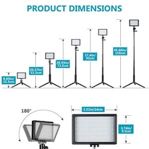 Neewer 2-Pack Dimmable 5600K USB LED Video Light with Adjustable Tripod Stand and Color Filters for Tabletop/Low-Angle Shooting, Zoom/Video Conference Lighting/Game Streaming/YouTube Video Photography