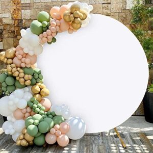 white round backdrop cover 7.2×7.2ft white circle photo photography background for birthday party wedding decorations