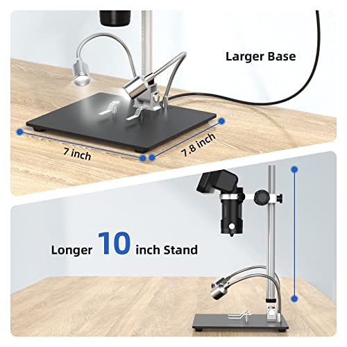 TOMLOV DM601 HDMI Digital Microscope for Adults, 3 Lens Soldering Microscope, Coin Microscope Full View, Upgraded 7" IPS Premium Screen, 2K Video Microscope Camera, Biological Microscope Kit, 64GB SD