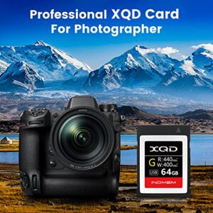 XQD 64GB Memory Card, 5X Tough MLC XQD Flash Memory Card High Speed G Series| Max Read 440MB/s, Max Write 400MB/s