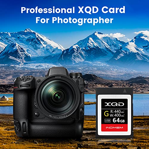 XQD 64GB Memory Card, 5X Tough MLC XQD Flash Memory Card High Speed G Series| Max Read 440MB/s, Max Write 400MB/s