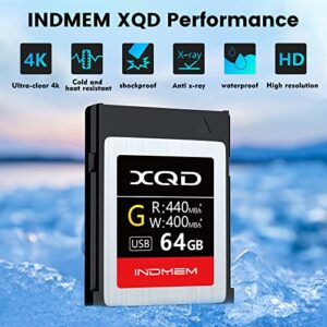 XQD 64GB Memory Card, 5X Tough MLC XQD Flash Memory Card High Speed G Series| Max Read 440MB/s, Max Write 400MB/s