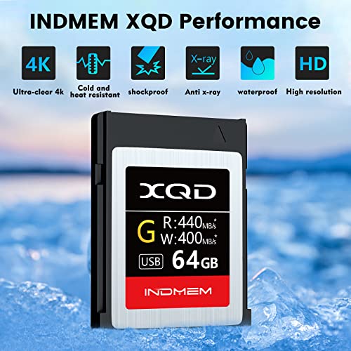 XQD 64GB Memory Card, 5X Tough MLC XQD Flash Memory Card High Speed G Series| Max Read 440MB/s, Max Write 400MB/s