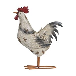 teresa’s collections farmhouse metal rooster garden statues decor, 15 inch rustic outdoor chicken sculpture figurines yard art for farm patio lawn kitchen decorations