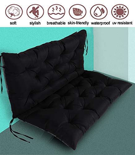 Garden Bench Swing Replacement Backrest Comfortable Seat Pad Cover, 2-3 Seater Outdoor Indoor Extra Thick Seat Cushion, Non-slip Mat Comfort Bench Mattress for Furniture Recliners Patio Chairs