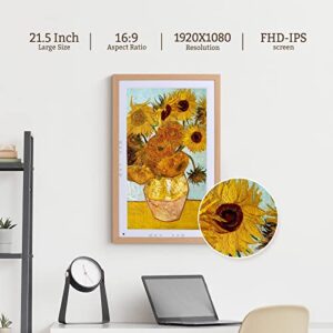 Digital Picture Frame 21.5 Inch Large Digital Photo Frame with 1920*1080 IPS FHD Non-Touch Screen, Humblestead 32GB WiFi Smart Frame with Swivel Mount Share Photos and Videos Instantly via AiMOR App