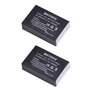 Batmax 2Packs LP-E17 Battery + LED Charger for Canon EOS Rebel SL2 SL3 T6i T6s T7i, EOS M5 M3 M6, M6 mark2, 77D 200D 250D 750D 760D 800D 8000D RP Digital SLR Camera