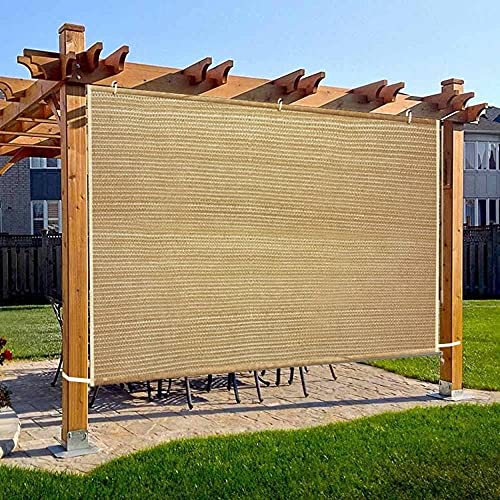 Easy2Hang Garden Shade Fabric Adjustable Vertical Side Wall Panel for Patio/Pergola/Window 6x6ft Wheat