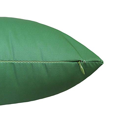 Andreannie Pack of 2 Outdoor Waterproof Decorative Throw Pillow Cover Cushion Case for Garden Patio Tent Park Farmhouse Polyester Both Sides Printing Square 18 x 18 inches (Green)