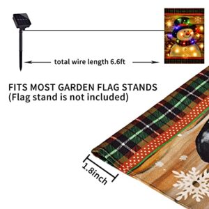 Lighted Winter Garden Flag for Outside, Led Snowman Garden Flag, Winter Yard Flag Winter Garden flags 12x18 double sided for Outdoor Yard Garden Lawn Decoration