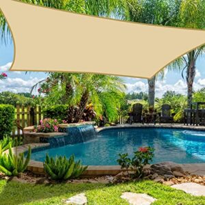 shade sail waterproof triangle umbrella uv protection oxford cloth shade for outdoor terrace backyard and garden 6.5’x10′