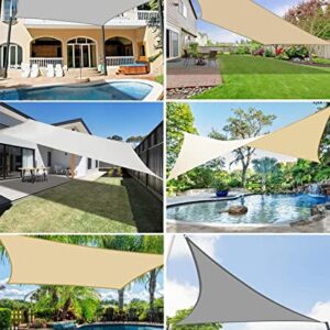 Shade Sail Waterproof Triangle Umbrella UV Protection Oxford Cloth Shade for Outdoor Terrace Backyard and Garden 6.5'x10'