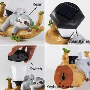 Solar Lights Outdoor Decorative Hedgehog Garden Statues,Garden Decor Patio Backyard Lawn Decorations Resin Animals Figurines,Best Gift Yard Art for Adults and Kids (Sloth)