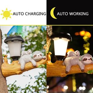 Solar Lights Outdoor Decorative Hedgehog Garden Statues,Garden Decor Patio Backyard Lawn Decorations Resin Animals Figurines,Best Gift Yard Art for Adults and Kids (Sloth)