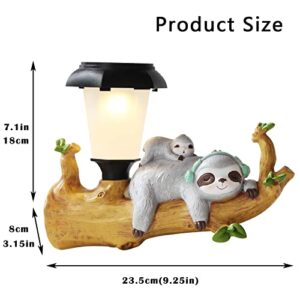 Solar Lights Outdoor Decorative Hedgehog Garden Statues,Garden Decor Patio Backyard Lawn Decorations Resin Animals Figurines,Best Gift Yard Art for Adults and Kids (Sloth)