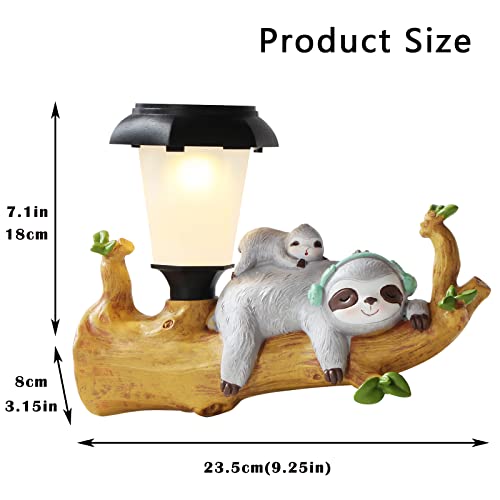 Solar Lights Outdoor Decorative Hedgehog Garden Statues,Garden Decor Patio Backyard Lawn Decorations Resin Animals Figurines,Best Gift Yard Art for Adults and Kids (Sloth)