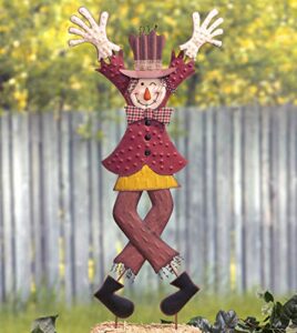 the lakeside collection winking scarecrow garden stake – halloween yard decoration
