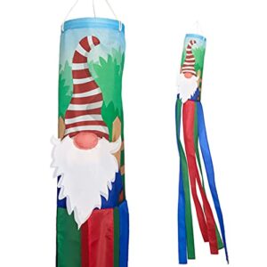 madrona brands garden gnome windsock – durable outdoor hanging decoration for yard, patio, backyard, deck and more 48-inch