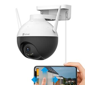 EZVIZ Security Camera Outdoor, 4MP WiFi Camera Pan/Tilt, 360° Visual Coverage, IP65 Waterproof, Color Night Vision, AI-Powered Person Detection, Two-Way Talk, Support MicroSD Card up to 256GB | C8W