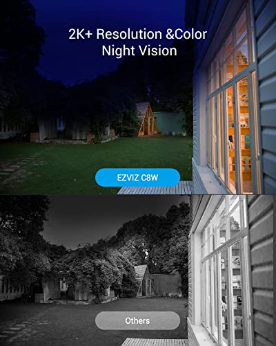 EZVIZ Security Camera Outdoor, 4MP WiFi Camera Pan/Tilt, 360° Visual Coverage, IP65 Waterproof, Color Night Vision, AI-Powered Person Detection, Two-Way Talk, Support MicroSD Card up to 256GB | C8W