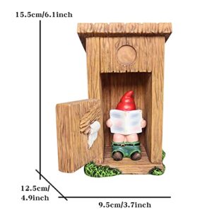 nezababy Funny Garden Gnome Outdoor Statues Naughty Sculpture Decoration Inappropriate Read Newspaper Gnome for Indoor Lawn Yard Red