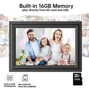 SAMMIX Digital Picture Frame 10.1 Inch WiFi Digital Photo Frame, IPS HD Touch Screen Smart Cloud Photo Frame with 16GB Storage, Slideshow, Auto-Rotate, Easy Setup to Share Photos and Video via APP