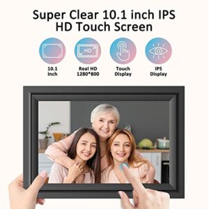 SAMMIX Digital Picture Frame 10.1 Inch WiFi Digital Photo Frame, IPS HD Touch Screen Smart Cloud Photo Frame with 16GB Storage, Slideshow, Auto-Rotate, Easy Setup to Share Photos and Video via APP