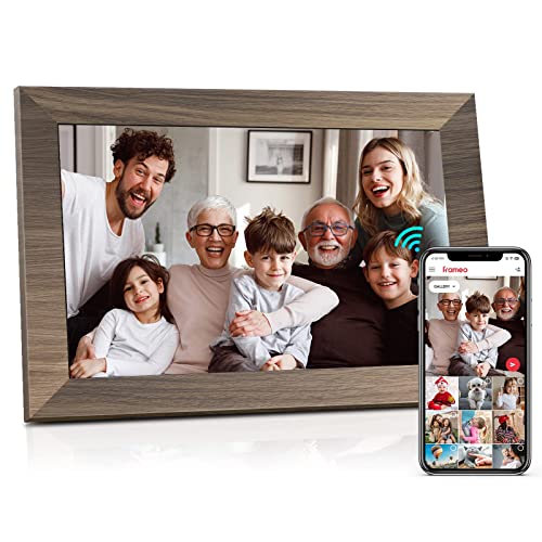 10.1 WiFi Digital Photo Frame, Canupdog IPS Touch Screen Smart Cloud Photo Frame with 16GB Storage, Wall Mountable, Auto-Rotate, Motion Sensor, Share Photos via Frameo App