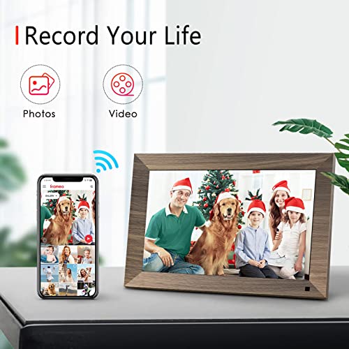 10.1 WiFi Digital Photo Frame, Canupdog IPS Touch Screen Smart Cloud Photo Frame with 16GB Storage, Wall Mountable, Auto-Rotate, Motion Sensor, Share Photos via Frameo App