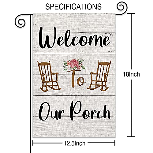 AGMdesign Welcome to Our Home Garden Flag, Double Sided Waterproof Burlap Yard Flag Seasonal Summer Outdoor Decoration 12.5 x 18 Inch