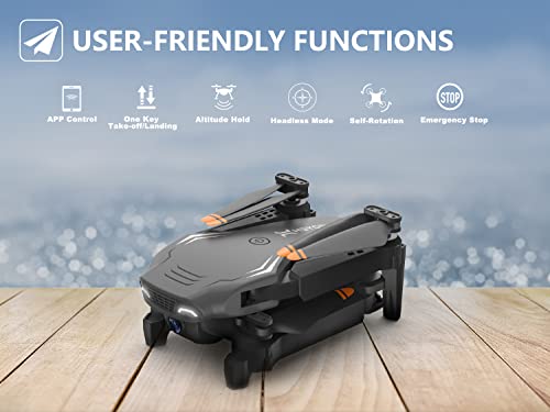 Heygelo S90 Drone with Camera for Adults, 1080P HD Mini FPV Drones for Kids Beginners, Foldable RC Quadcopter Toys Gifts for Boys Girls with Altitude Hold, Voice/Gesture Control, 3 Speeds, 2 Batteries