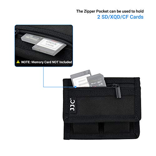 (3 Pockets) DSLR Battery and Memory Card Holder Pouch,Camera Battery and SD CF XQD Card Storage Case for AA Battery and LP-E6 LP-E10 LP-E12 LP-E17 EN-EL14 EN-EL15 NP-FW50 NP-F550 NP-FZ100 Battery
