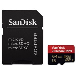 sandisk extreme pro 64gb uhs-i/u3 micro sdxc memory card speeds up to 95mb/s with 4k ultra hd ready-sdsdqxp-064g-g46a