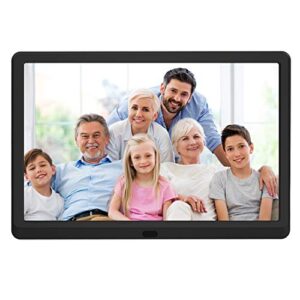 atatat 10 inch digital picture frame 1920×1080 brightness adjustable ips screen digital photo frame with timing switch, background music playing, 1080p video playback, easy plug and play for all ages