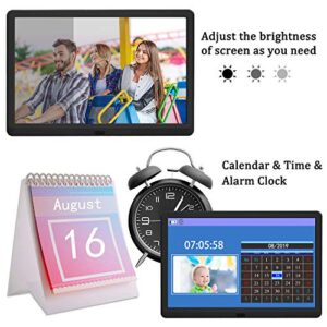 Atatat 10 inch Digital Picture Frame 1920x1080 Brightness Adjustable IPS Screen Digital Photo Frame with Timing Switch, Background Music Playing, 1080P Video Playback, Easy Plug and Play for All Ages