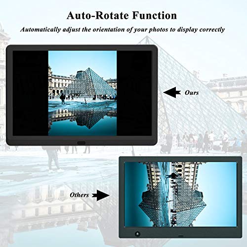 Atatat 10 inch Digital Picture Frame 1920x1080 Brightness Adjustable IPS Screen Digital Photo Frame with Timing Switch, Background Music Playing, 1080P Video Playback, Easy Plug and Play for All Ages