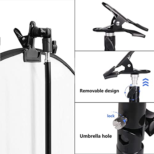 SLOW DOLPHIN Photo Studio Heavy Duty Metal Clamp Holder with 5/8 Light Stand and Umbrella Reflector Holder(2 PCS)