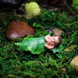 danmu 4pcs of polyresin mini size sleeping fairy miniature figurines, fairy garden accessories, fairy garden supplies, fairy garden animals for fairy garden, bonsai craft decor 1 4/5″ x 9/10″ x 1/2″
