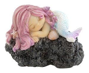 top collection miniature fairy garden and terrarium sleeping little mermaid on rock statue