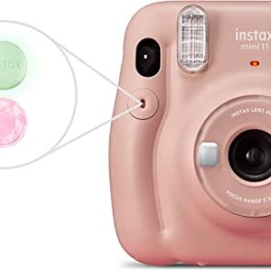 Fujifilm Instax Mini 11 Instant Film Camera, with Fujifilm instax Mini Instant Daylight Film Twin Pack, 20 Exposures (Blush Pink)