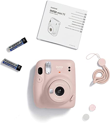 Fujifilm Instax Mini 11 Instant Film Camera, with Fujifilm instax Mini Instant Daylight Film Twin Pack, 20 Exposures (Blush Pink)