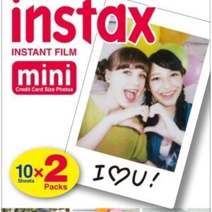 Fujifilm Instax Mini 11 Instant Film Camera, with Fujifilm instax Mini Instant Daylight Film Twin Pack, 20 Exposures (Blush Pink)