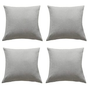 pack of 4 decorative outdoor waterproof pillow covers for patio tent garden balcony farmhouse sunbrella outside square lumbar pillow cover case 18*18 inch (gray)