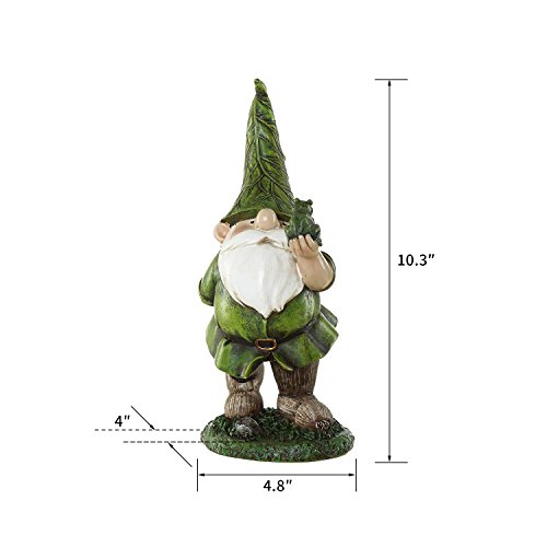 Topadorn Resin Gnome Statue Outdoor Garden Decorative Gnome Statuary,Gnome with Frog Statue