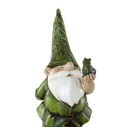 Topadorn Resin Gnome Statue Outdoor Garden Decorative Gnome Statuary,Gnome with Frog Statue