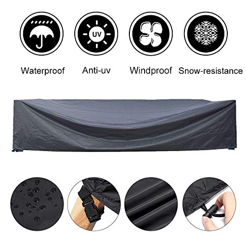 Patio Furniture Outdoor Sofa Cover Waterproof Sectional Protective Cover Garden Winter Dust Proof Table Couch Covers with Windproof Straps 124''L x 63''W x 29''H