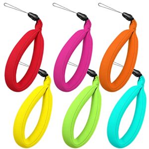 weewooday 6 pcs floating wrist strap waterproof camera phone float lanyard foam floating band for camera, cell phone, waterproof bag, 6 colors