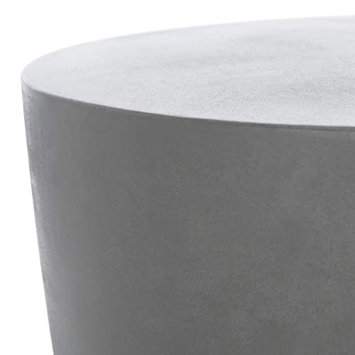 Safavieh Outdoor Collection Aishi Modern Concrete Dark Grey Round 17.7-inch Accent Table