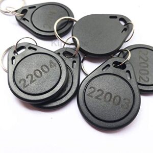 100pcs 26 bit keyfobs proximity fob works with prox key isoprox 1346 1386 1326 h10301 format readers. works with the vast majority of access control systems (black)