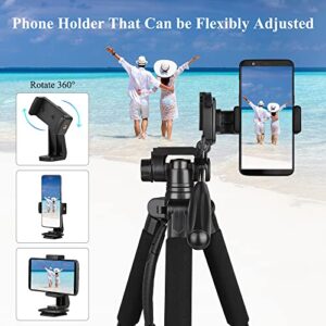 VICTIV 74” Camera Tripod for iPhone Canon Nikon, Lightweight Travel Tripod with Carry Bag, Aluminum Professional Camera Tripod Stand for DSLR/SLR